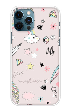 Unicorn Doodle iPhone 12 Pro Back Cover