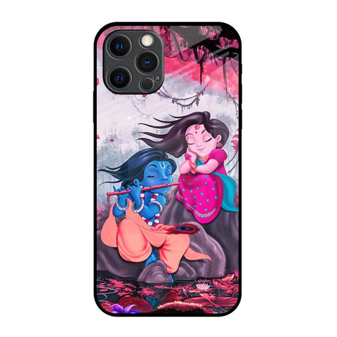 Radha Krishna Art iPhone 12 Pro Max Glass Back Cover Online