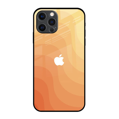 Orange Curve Pattern iPhone 12 Pro Max Glass Back Cover Online