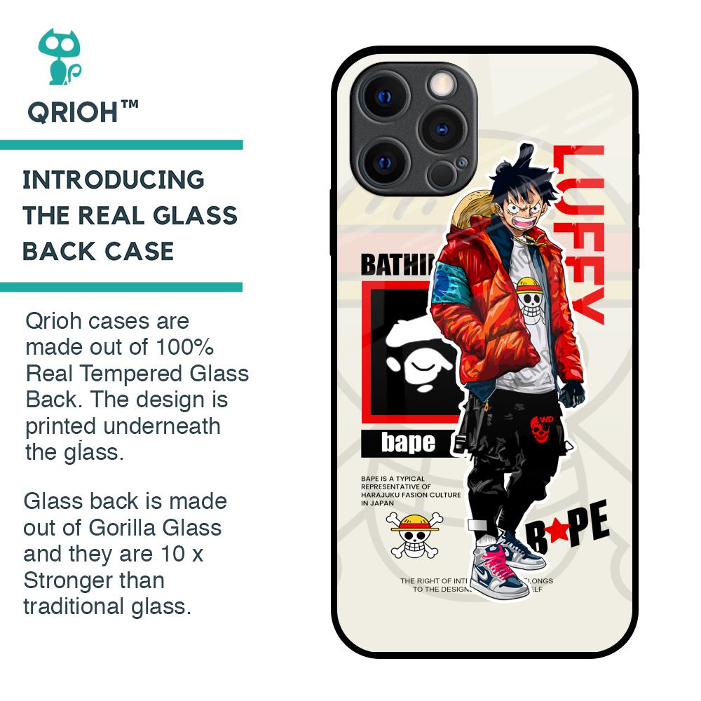 Bape Luffy Glass Case for iPhone 12 Pro Max