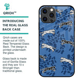 Blue Cheetah Glass Case for iPhone 12 Pro Max
