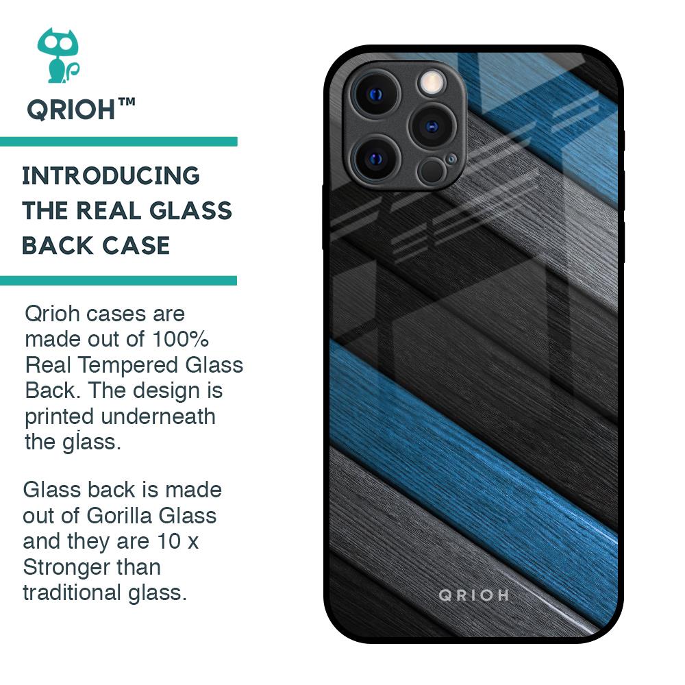 Multicolor Wooden Effect Glass Case for iPhone 12 Pro Max