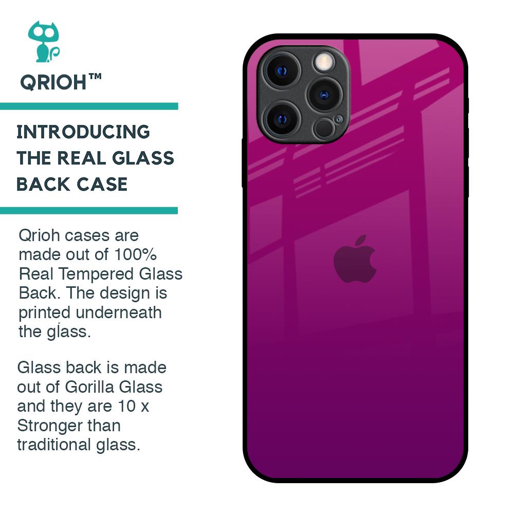 Magenta Gradient Glass Case For iPhone 12 Pro Max