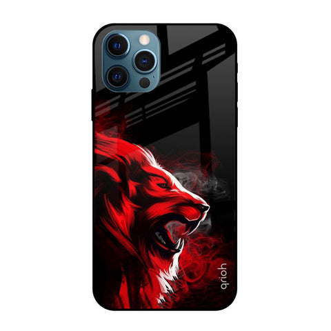 Red Angry Lion Apple iPhone 12 Pro Max Glass Cases & Covers Online