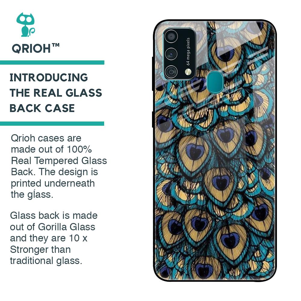 Peacock Feathers Glass case for Samsung Galaxy F41