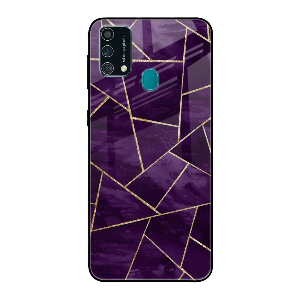 Geometric Purple Samsung Galaxy F41 Glass Back Cover Online