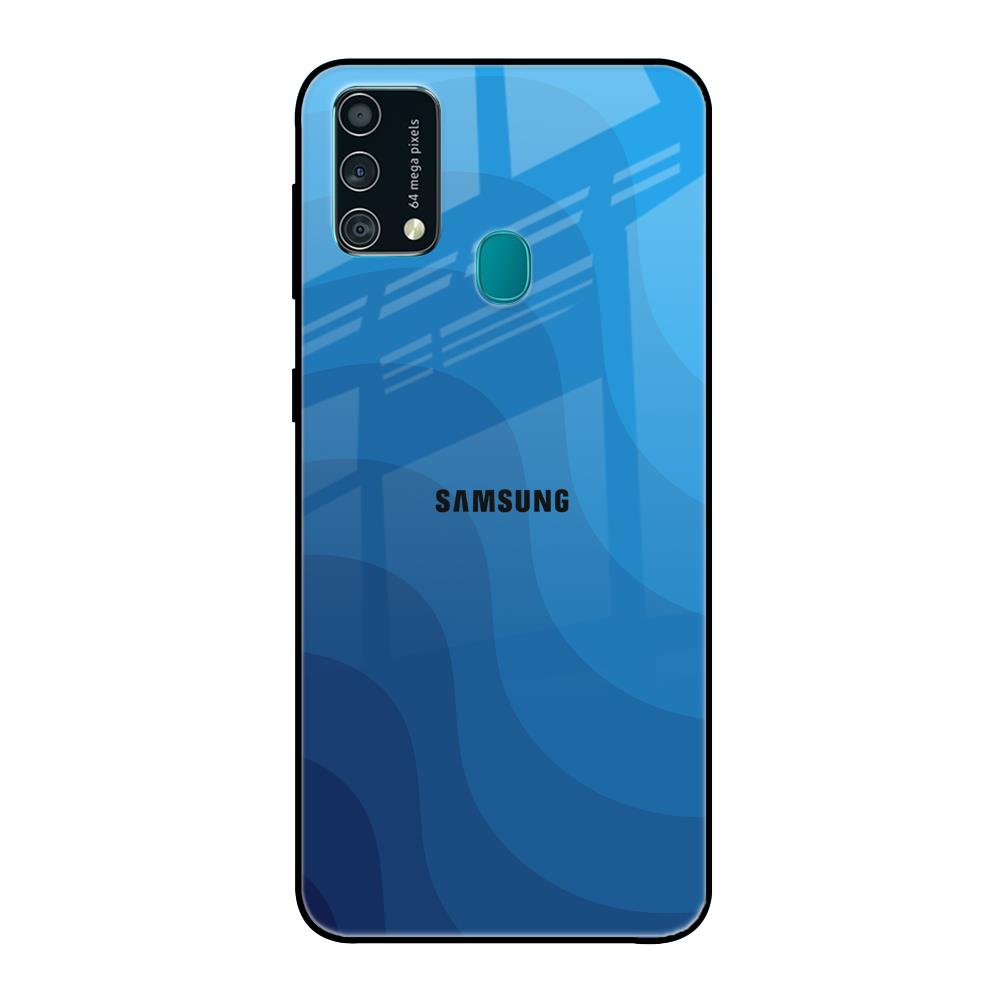 Blue Wave Abstract Samsung Galaxy F41 Glass Back Cover Online
