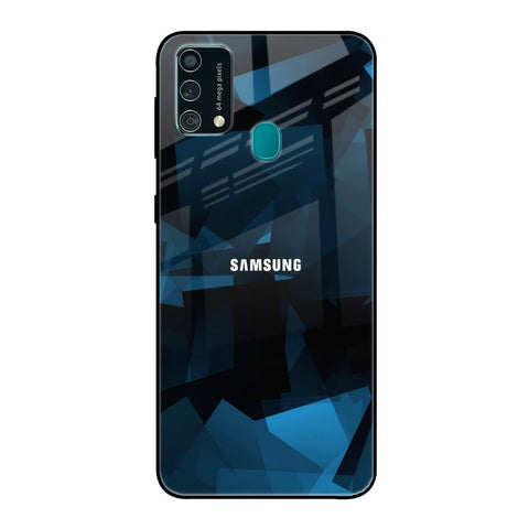Polygonal Blue Box Samsung Galaxy F41 Glass Back Cover Online