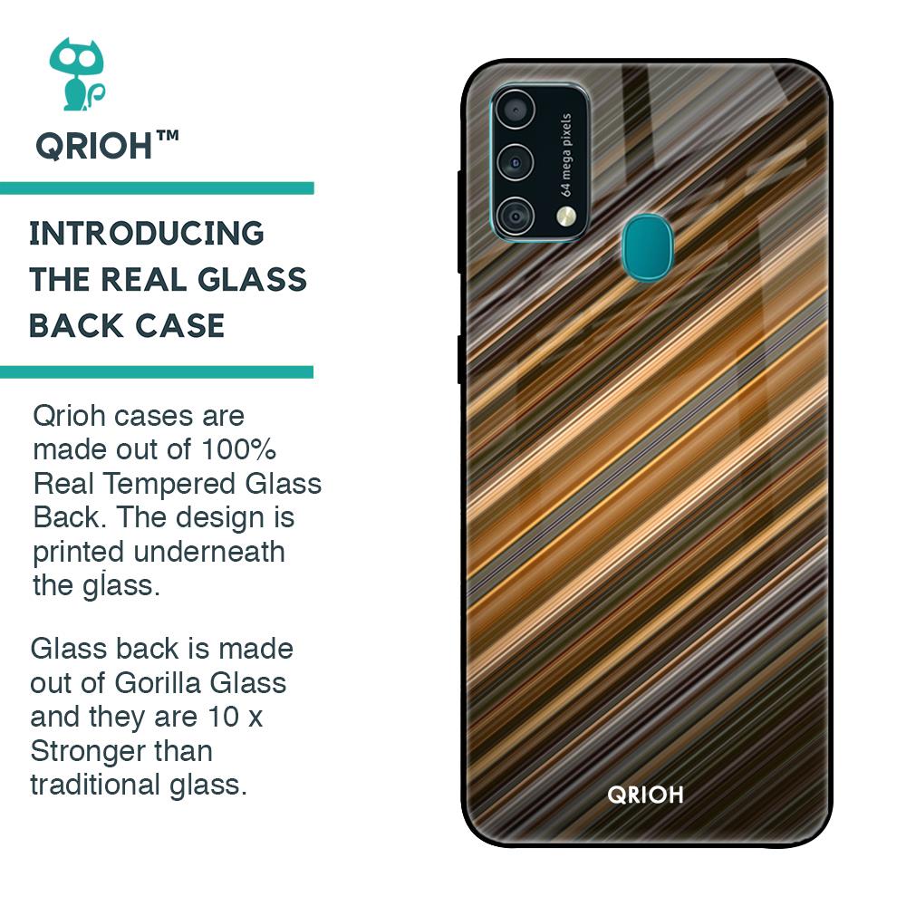 Diagonal Slash Pattern Glass Case for Samsung Galaxy F41