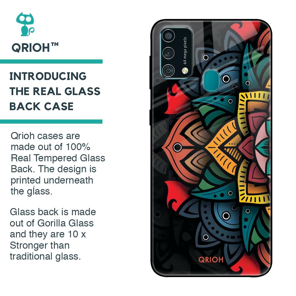 Retro Gorgeous Flower Glass Case for Samsung Galaxy F41