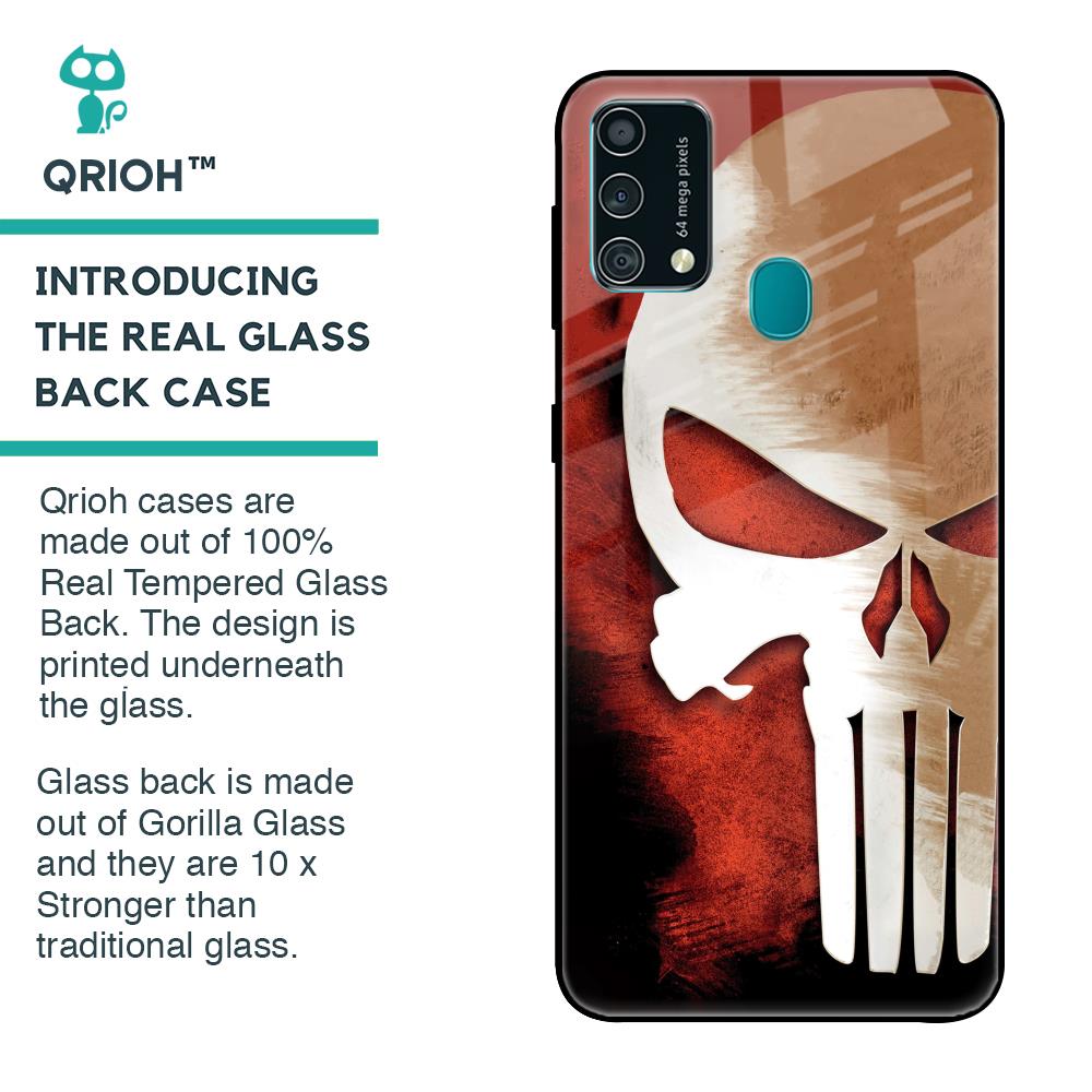 Red Skull Glass Case for Samsung Galaxy F41