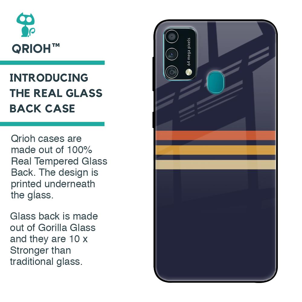 Tricolor Stripes Glass Case For Samsung Galaxy F41