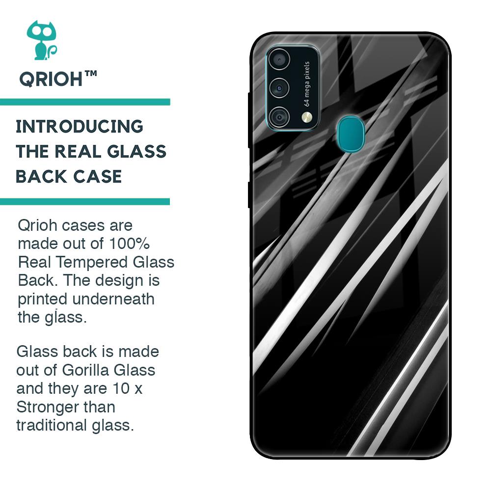 Black & Grey Gradient Glass Case For Samsung Galaxy F41