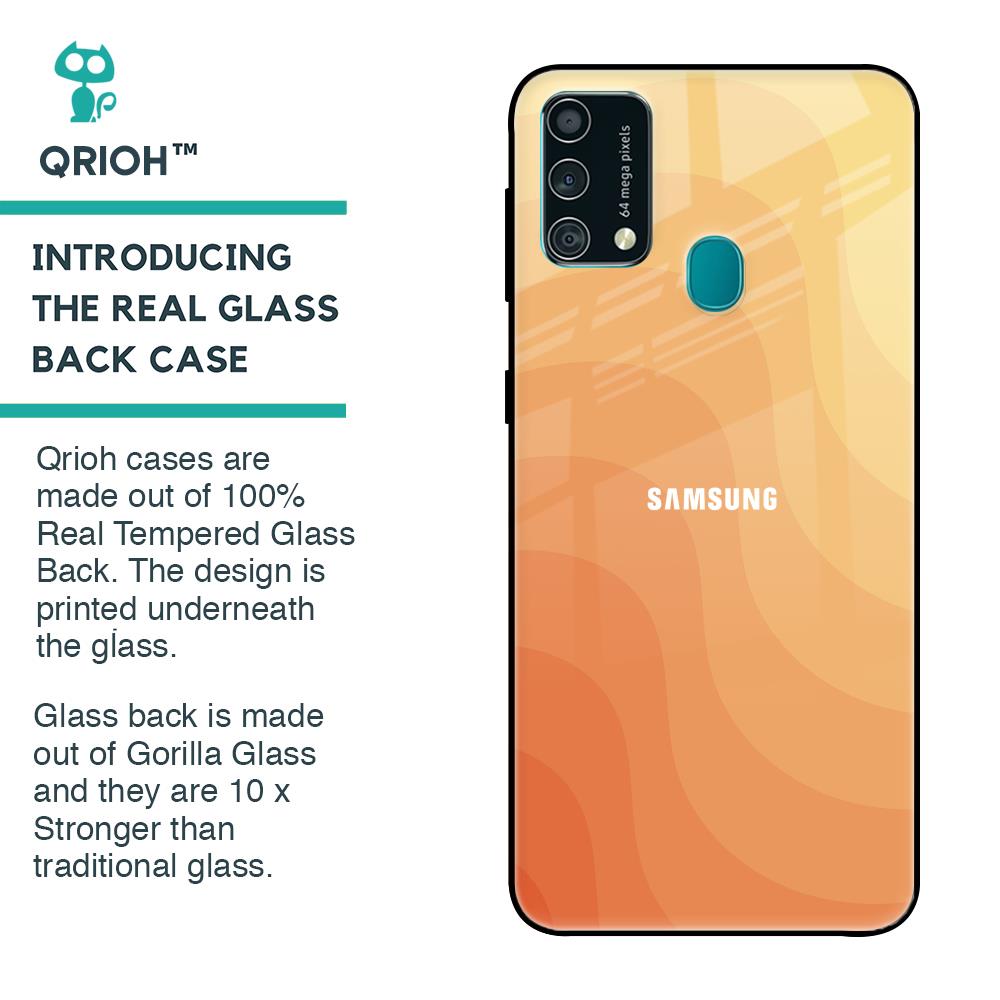 Orange Curve Pattern Glass Case for Samsung Galaxy F41