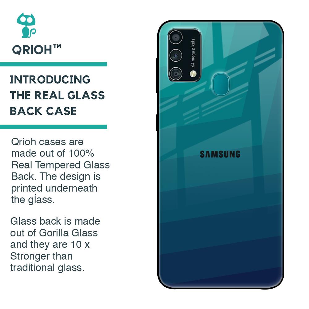 Green Triangle Pattern Glass Case for Samsung Galaxy F41