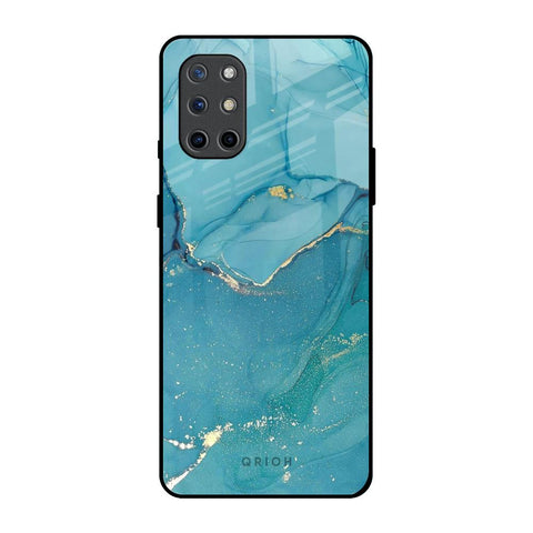 Blue Golden Glitter OnePlus 8T Glass Back Cover Online