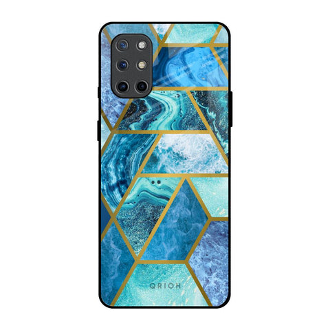 Turquoise Geometrical Marble OnePlus 8T Glass Back Cover Online
