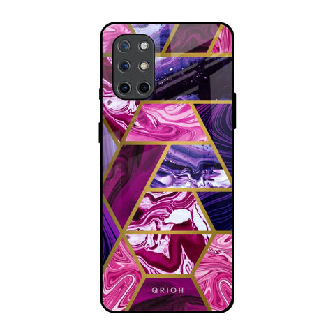Electroplated Geometric Marble OnePlus 8T Glass Back Cover Online