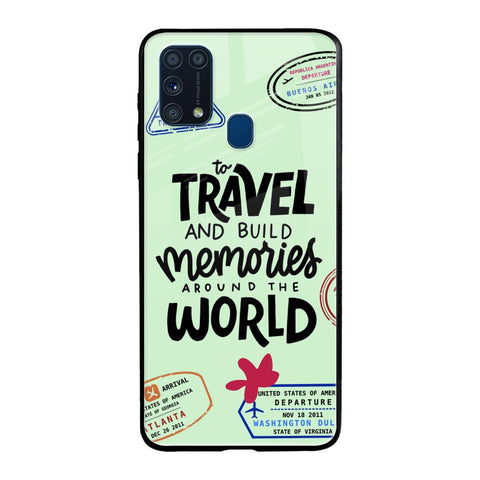 Travel Stamps Samsung Galaxy M31 Prime Glass Back Cover Online