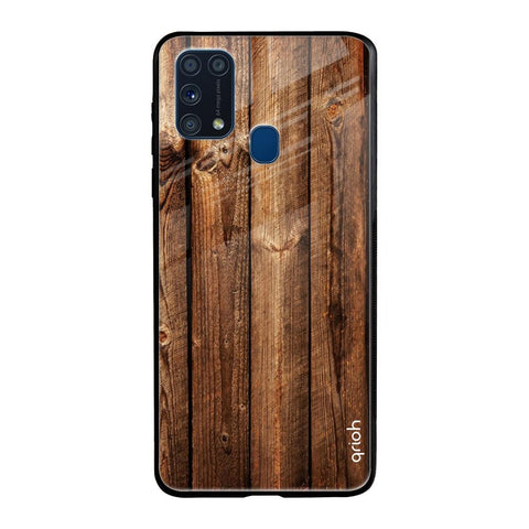 Timber Printed Samsung Galaxy M31 Prime Glass Back Cover Online