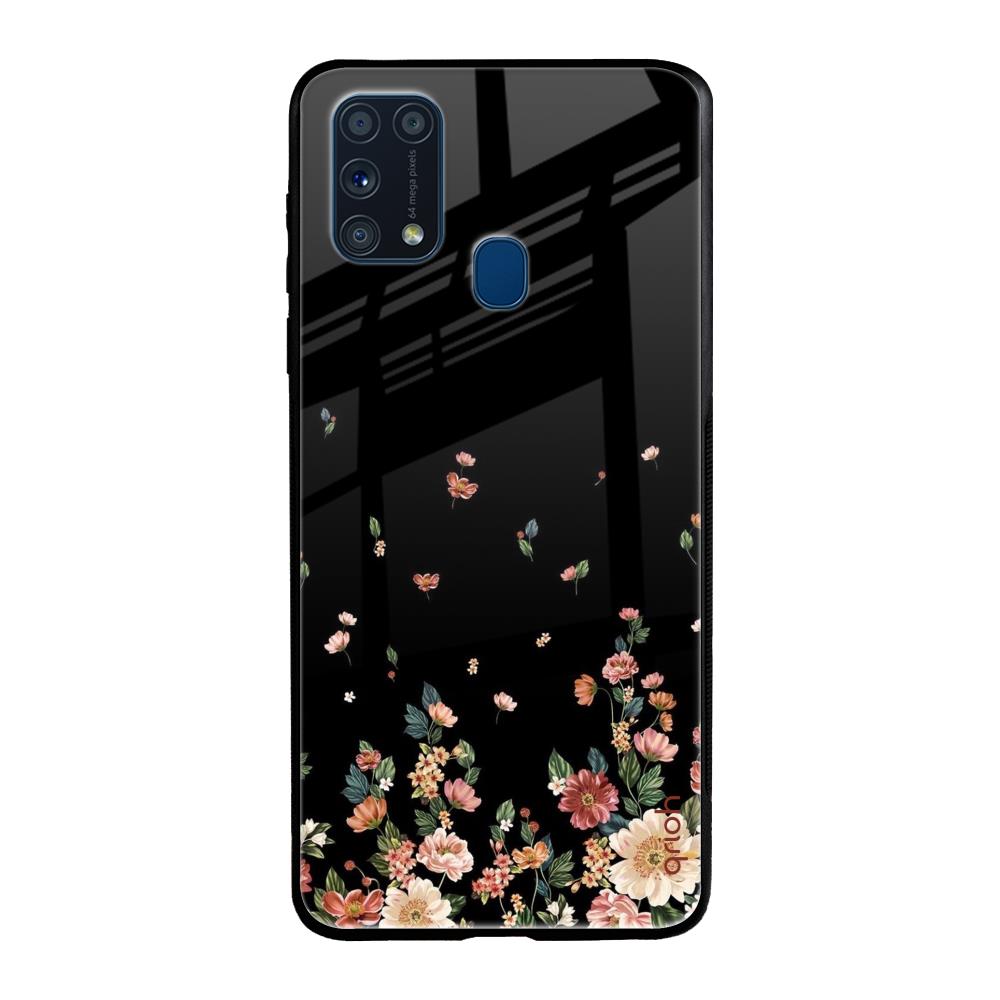 Floating Floral Print Samsung Galaxy M31 Prime Glass Back Cover Online