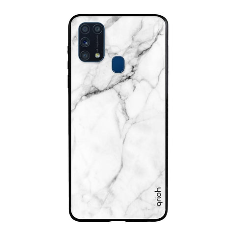 Modern White Marble Samsung Galaxy M31 Prime Glass Back Cover Online
