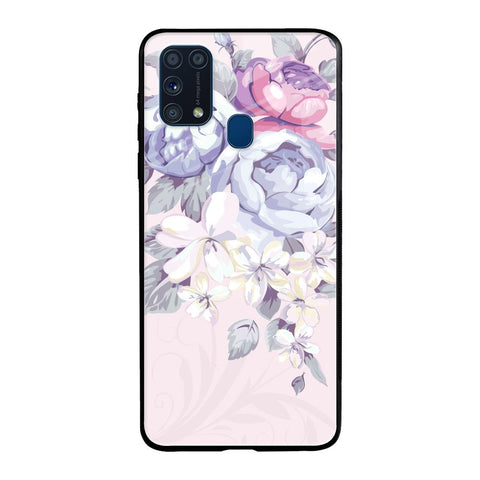 Elegant Floral Samsung Galaxy M31 Prime Glass Back Cover Online