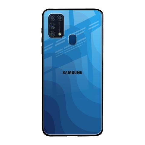 Blue Wave Abstract Samsung Galaxy M31 Prime Glass Back Cover Online