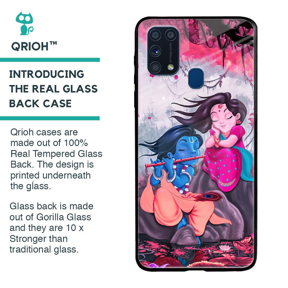 Radha Krishna Art Glass Case for Samsung Galaxy M31 Prime