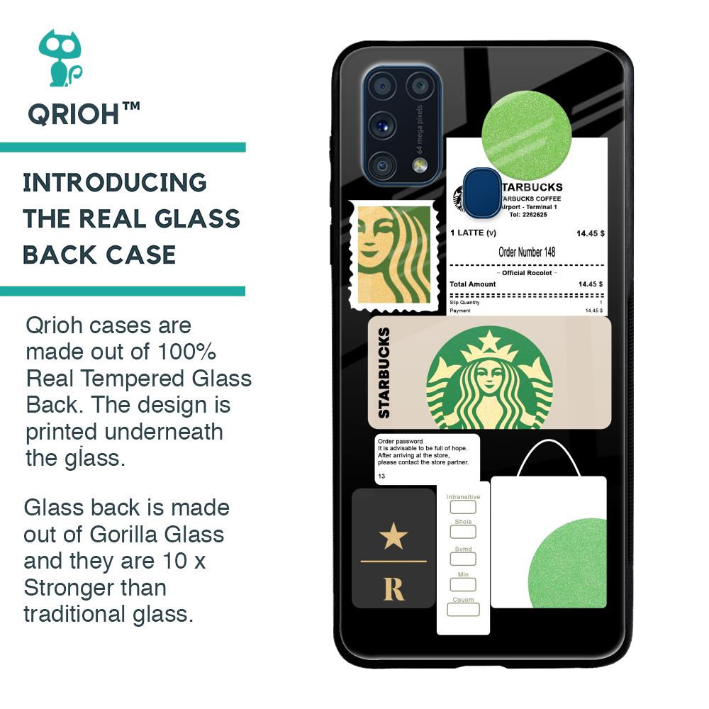 Coffee Latte Glass Case for Samsung Galaxy M31 Prime