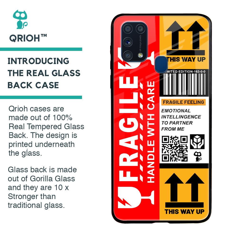Handle With Care Glass Case for Samsung Galaxy M31 Prime