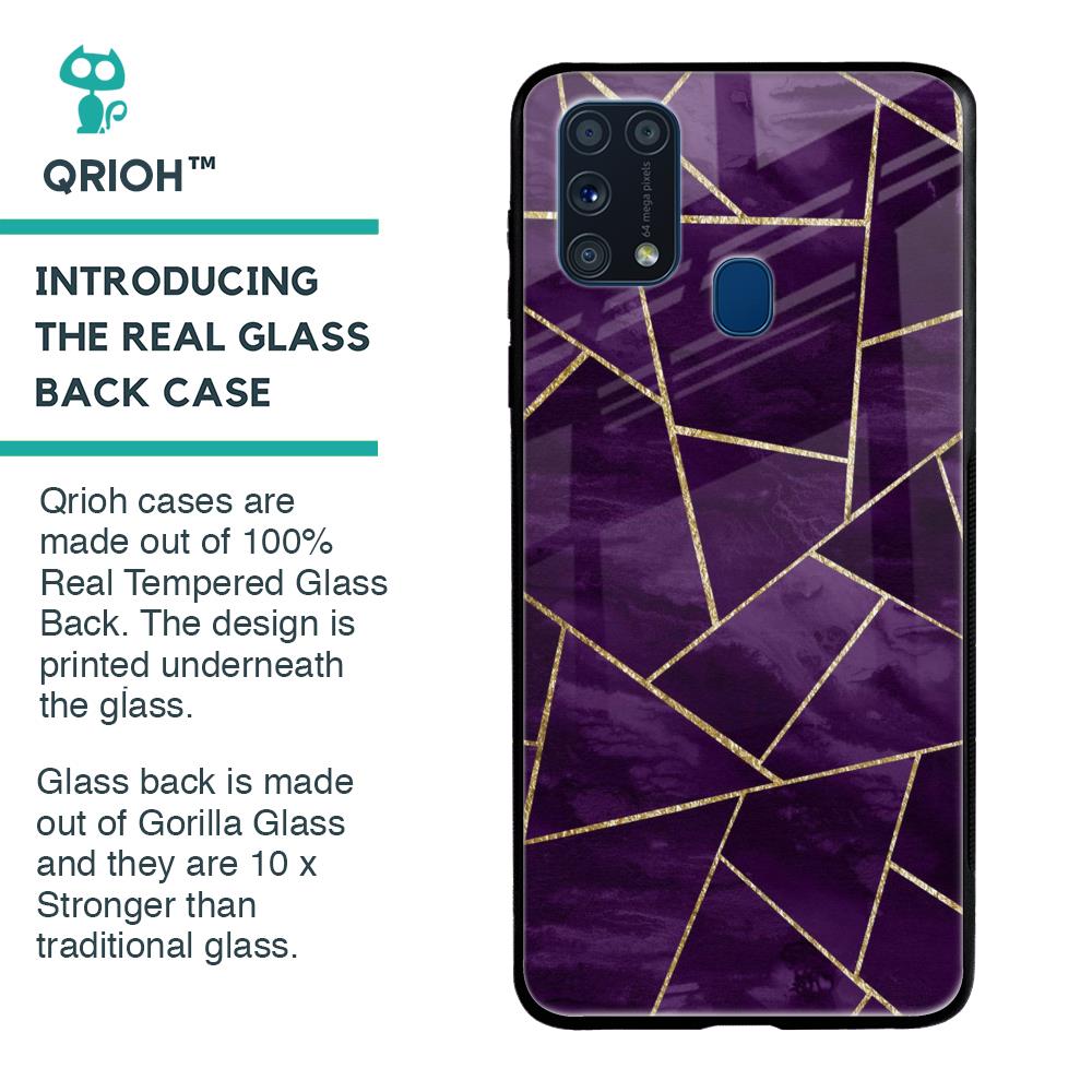 Geometric Purple Glass Case For Samsung Galaxy M31 Prime