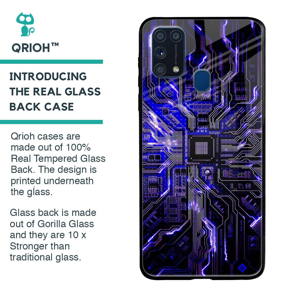 Techno Color Pattern Glass Case For Samsung Galaxy M31 Prime