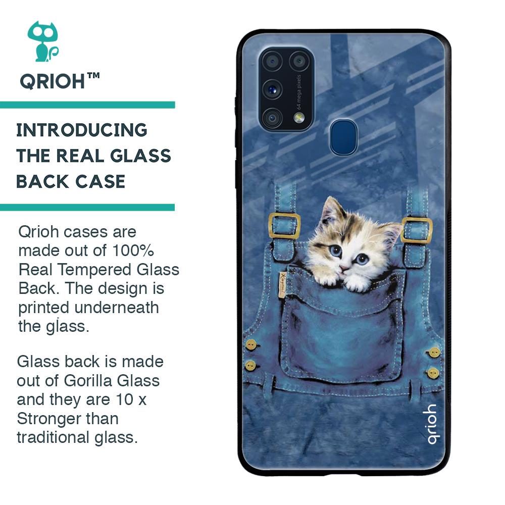 Kitty In Pocket Glass Case For Samsung Galaxy M31 Prime