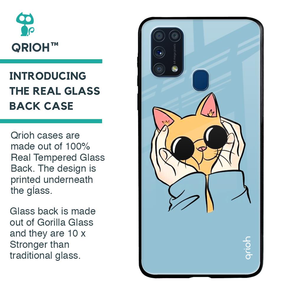 Adorable Cute Kitty Glass Case For Samsung Galaxy M31 Prime