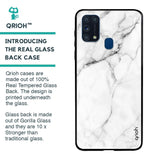 Modern White Marble Glass case for Samsung Galaxy M31 Prime