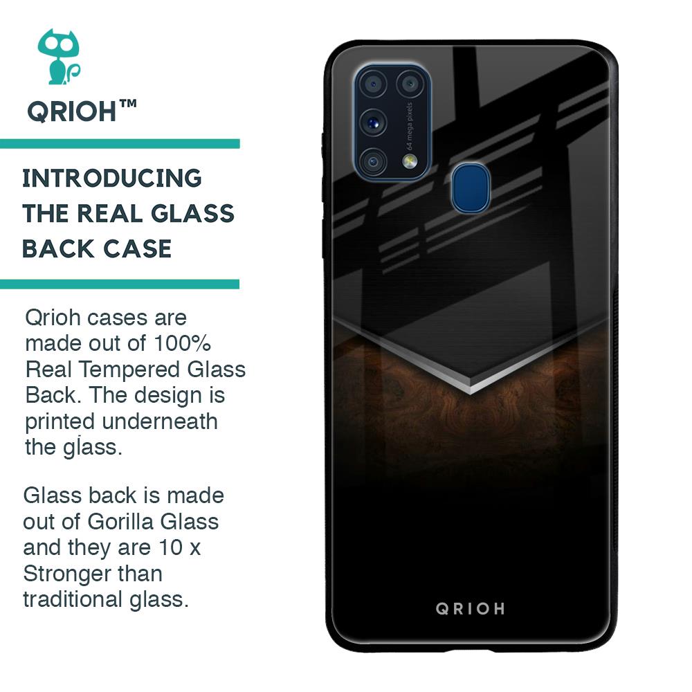 Dark Walnut Glass Case for Samsung Galaxy M31 Prime