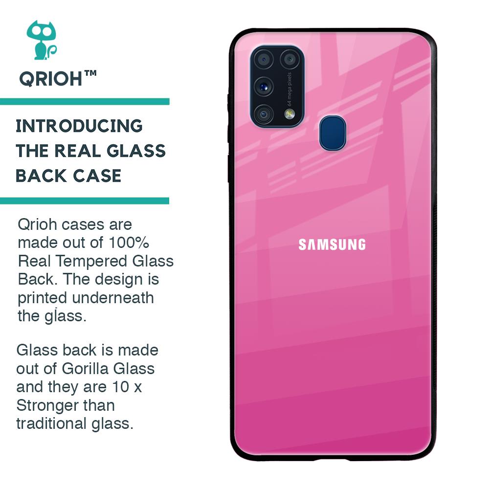 Pink Ribbon Caddy Glass Case for Samsung Galaxy M31 Prime
