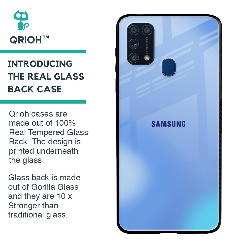 Vibrant Blue Texture Glass Case for Samsung Galaxy M31 Prime