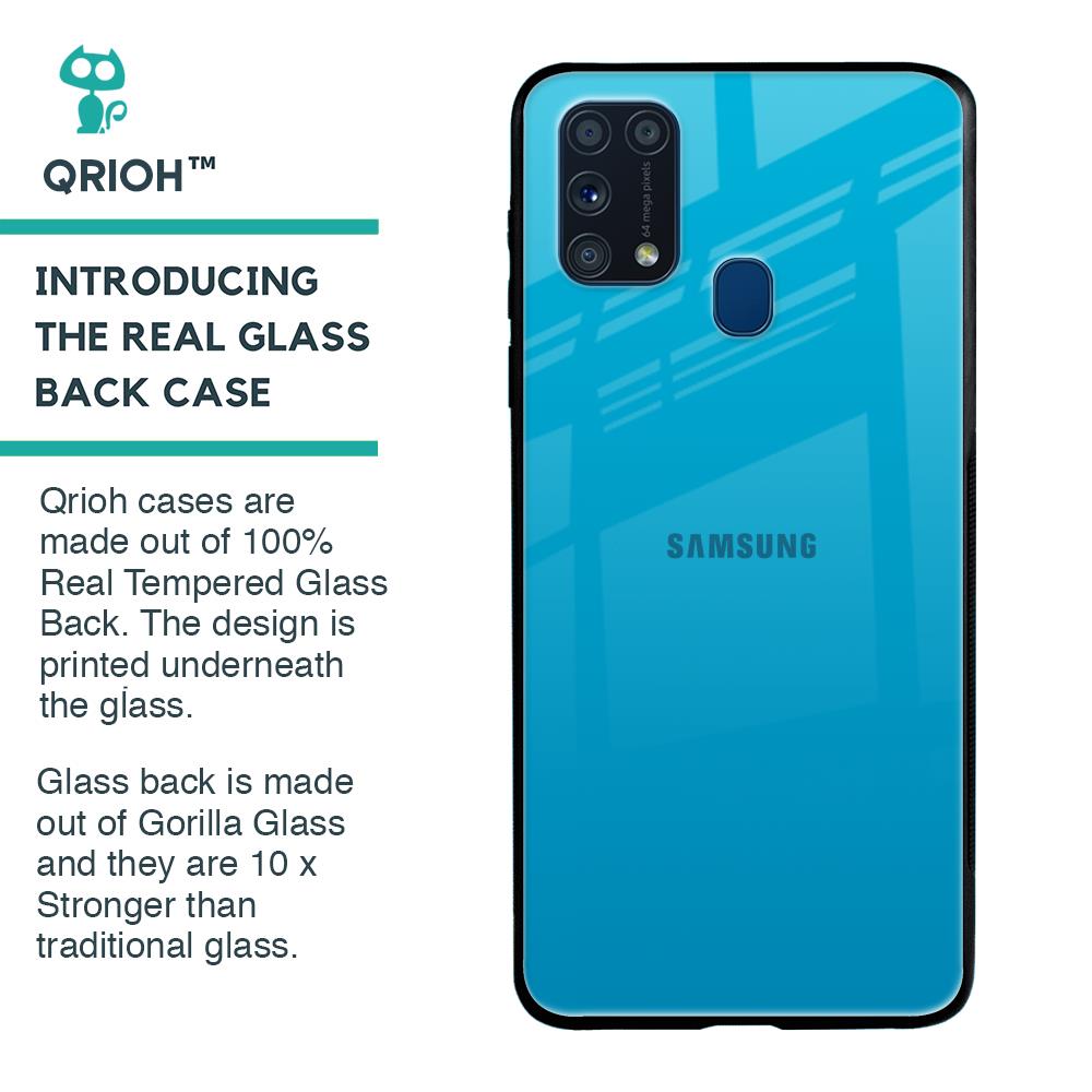 Blue Aqua Glass Case for Samsung Galaxy M31 Prime
