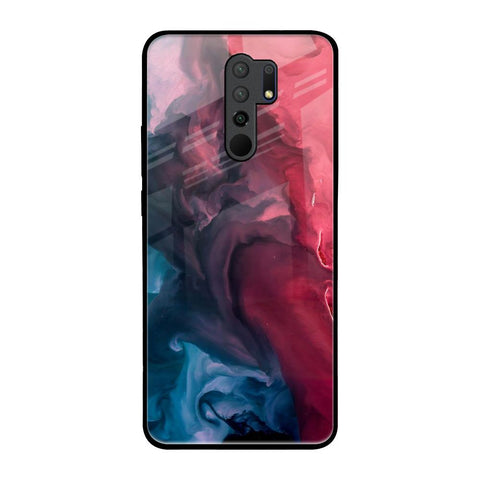 Blue & Red Smoke Poco M2 Glass Back Cover Online
