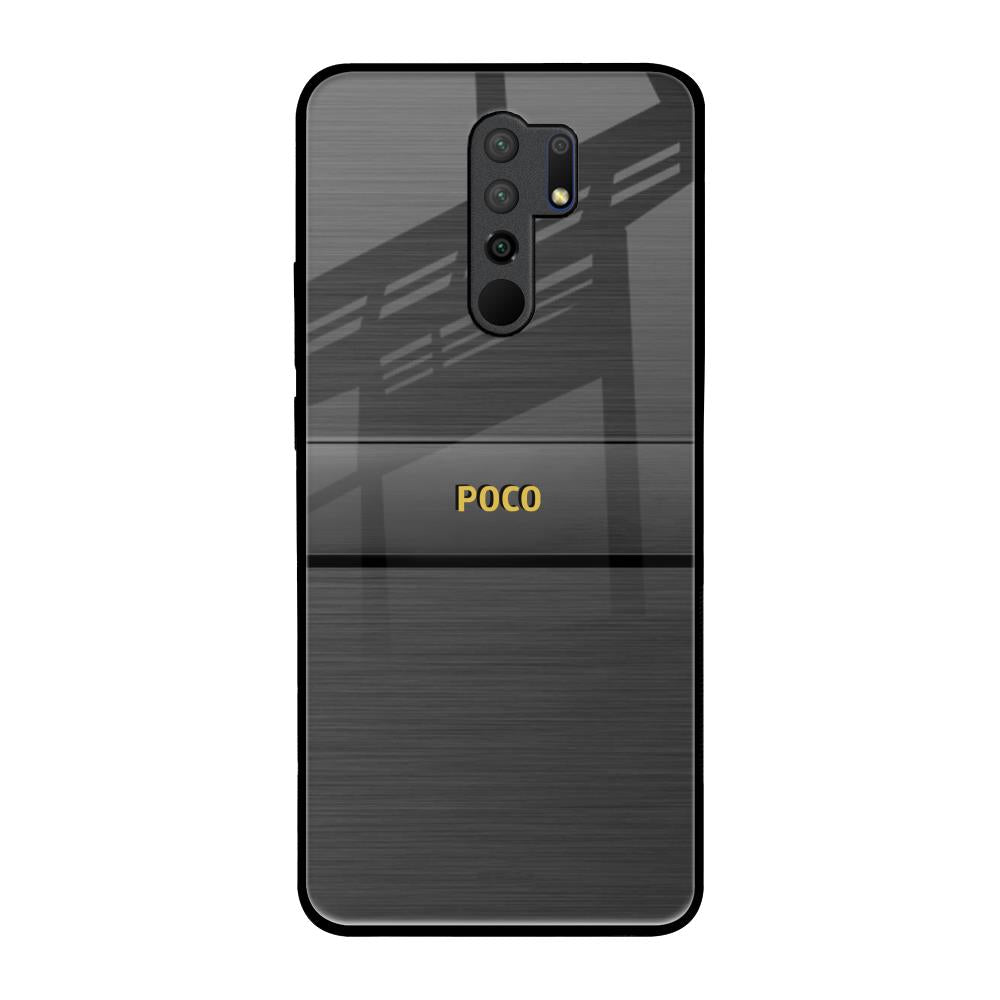 Grey Metallic Glass Poco M2 Glass Back Cover Online