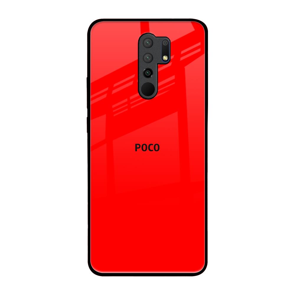Blood Red Poco M2 Glass Back Cover Online