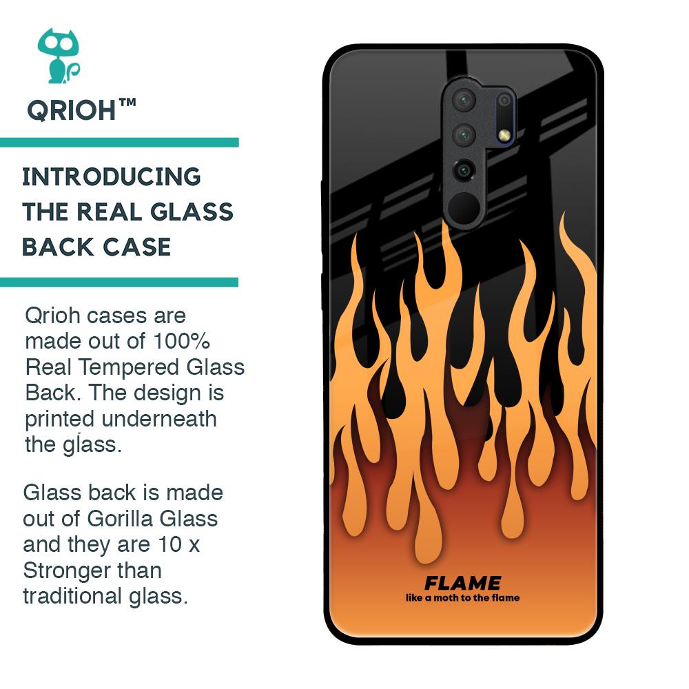 Fire Flame Glass Case for Poco M2