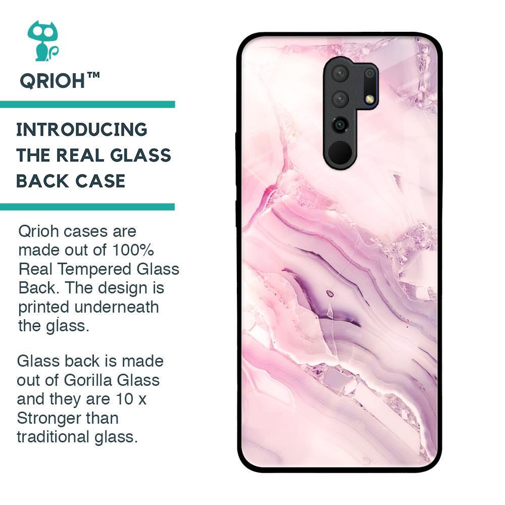 Diamond Pink Gradient Glass Case For Poco M2