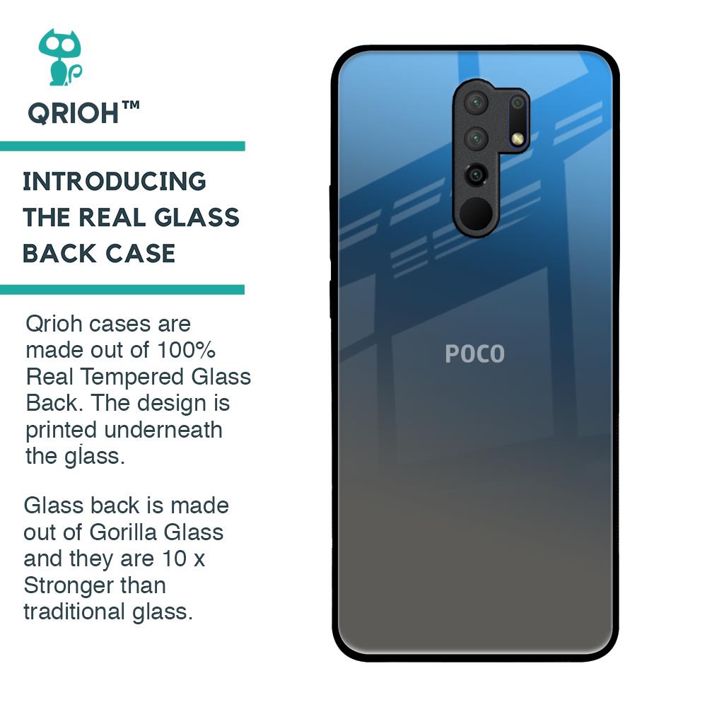 Blue Grey Ombre Glass Case for Poco M2