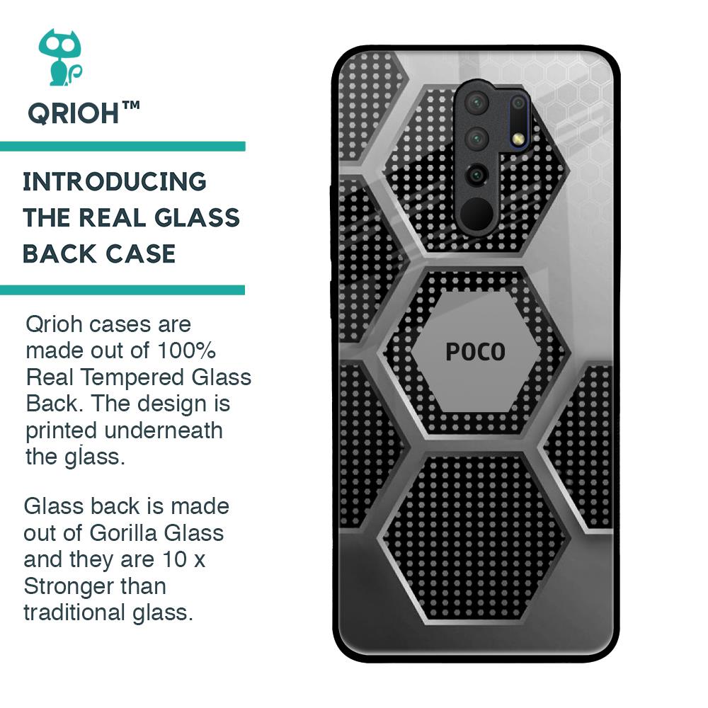 Hexagon Style Glass Case For Poco M2