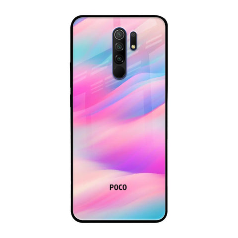 Colorful Waves Poco M2 Glass Cases & Covers Online