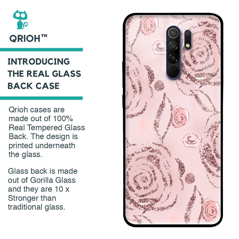 Shimmer Roses Glass case for Poco M2