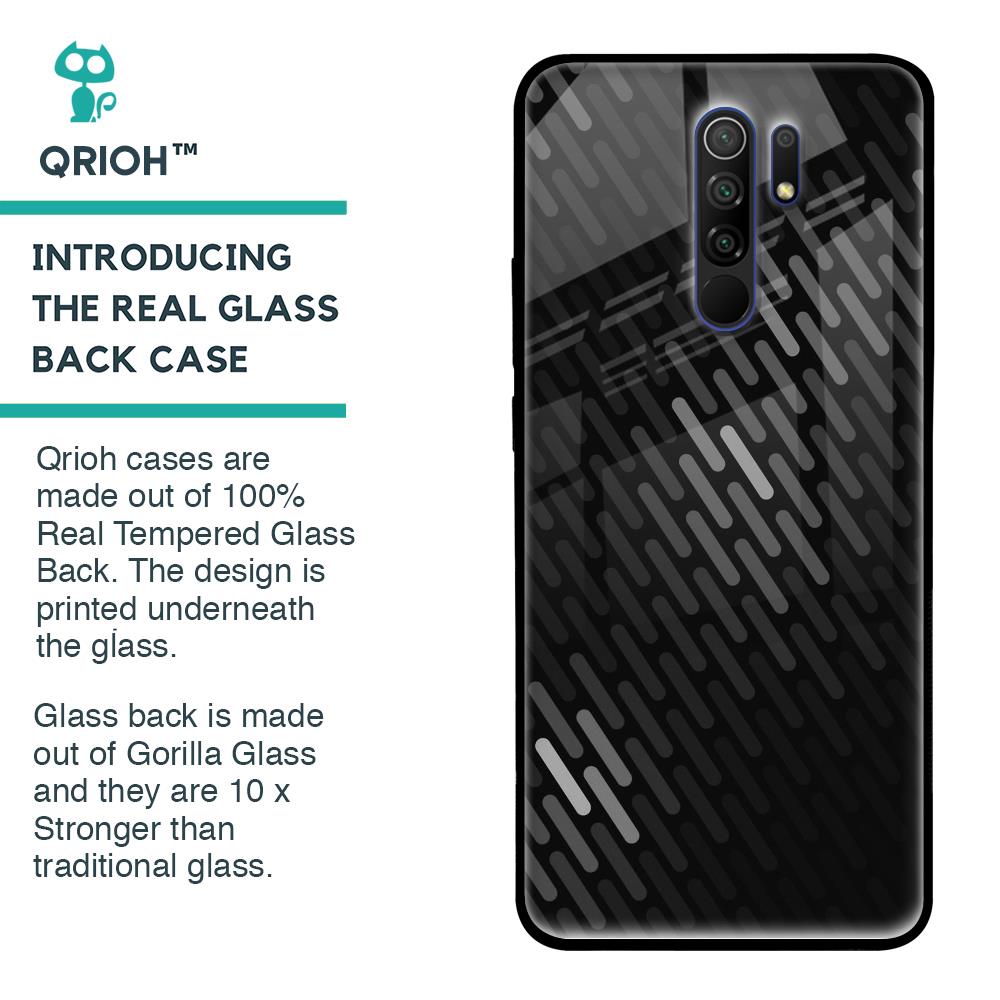 Dark Abstract Pattern Glass Case For Poco M2